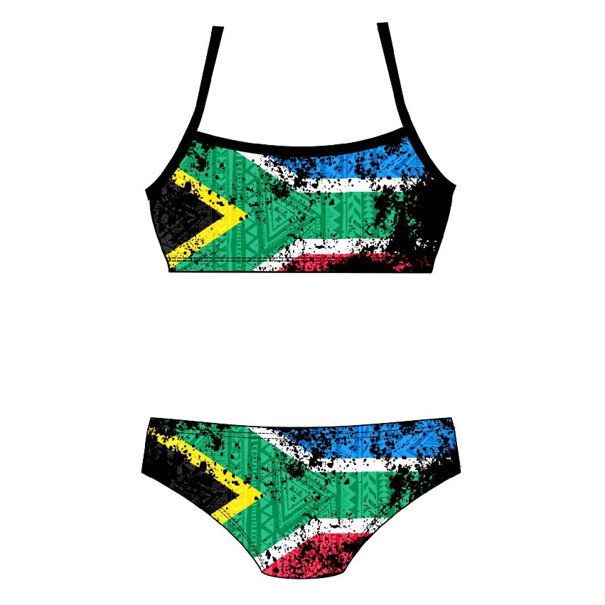 sigaar Zuidwest verkwistend SA Flag Chlorine Resistant Training Bikini - Merch Squad